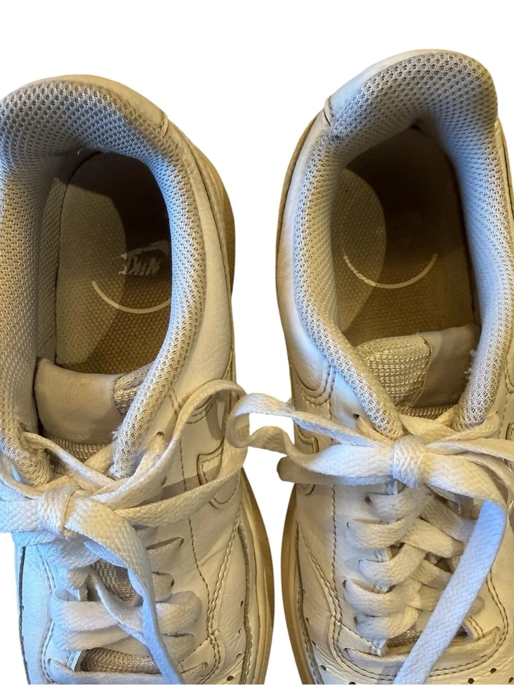 Nike Court Vision Alta White Leather Low-Top Sneakers Womens 7.5